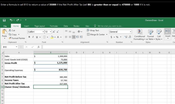 In cell b9 create a formula using the round