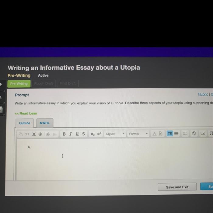 Writing an informative essay about a utopia