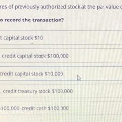 A company sells 10000 shares of previously