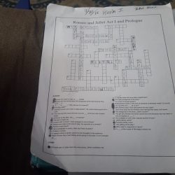 Crossword puzzle romeo and juliet