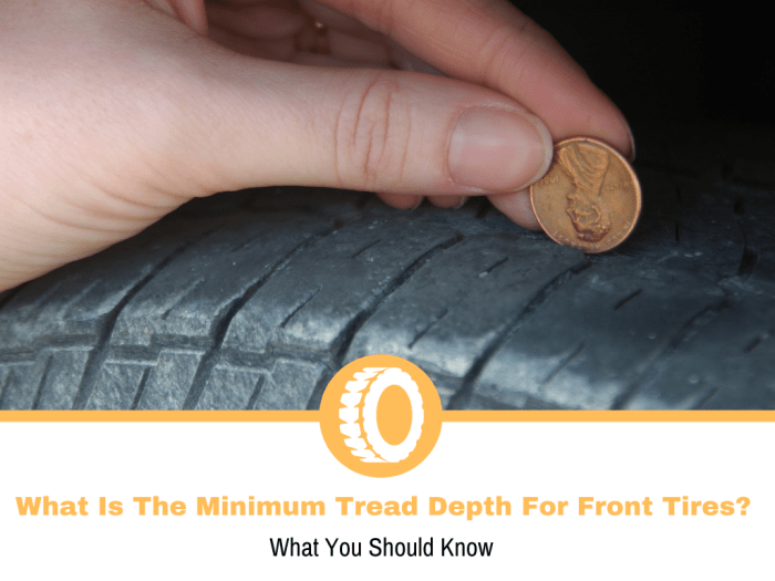 Minimum tread depth for front tires