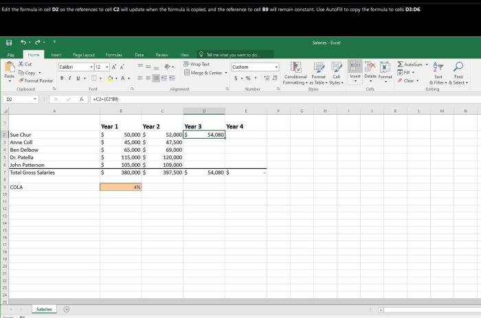 In cell b9 create a formula using the round