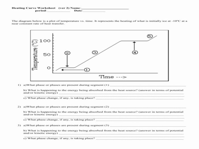 Heating curve worksheet 1 answer key