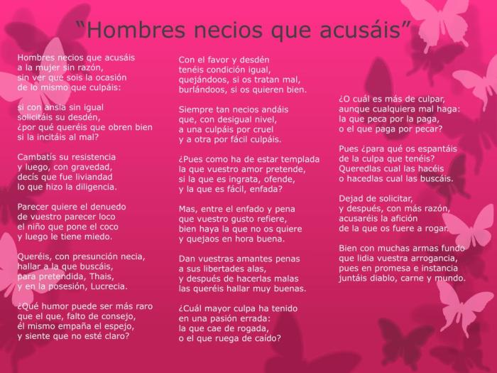 Hombres necios que acusáis análisis