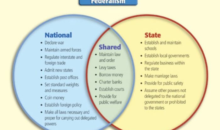 Federalism classification activity answer key