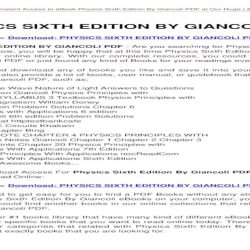 Sixth edition physics giancoli answers