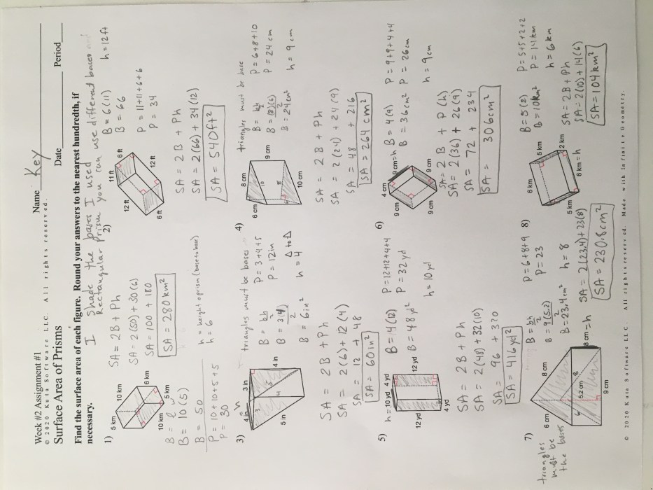 Unit 11 volume and surface area homework 9 answer key